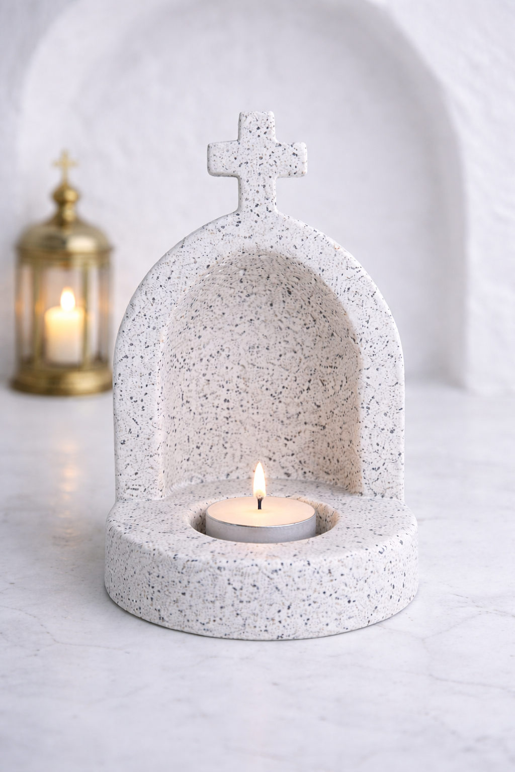 Grey Marble Little Phos Tealight Altar